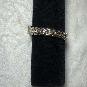 Two-Tone Silver and Gold Link Bracelet